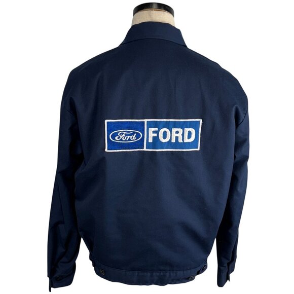 Vintage Ford Mechanic60's  Navy Blue Work Jacket By Miller Mfg Co Medium Scovill - Picture 1 of 13